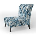 thumbnail image 3 of Designart "Tropical Mirage In Azure" Blue Azure Upholstered Accent Chair - Tropical Arm Chair For Bedroom, 3 of 7