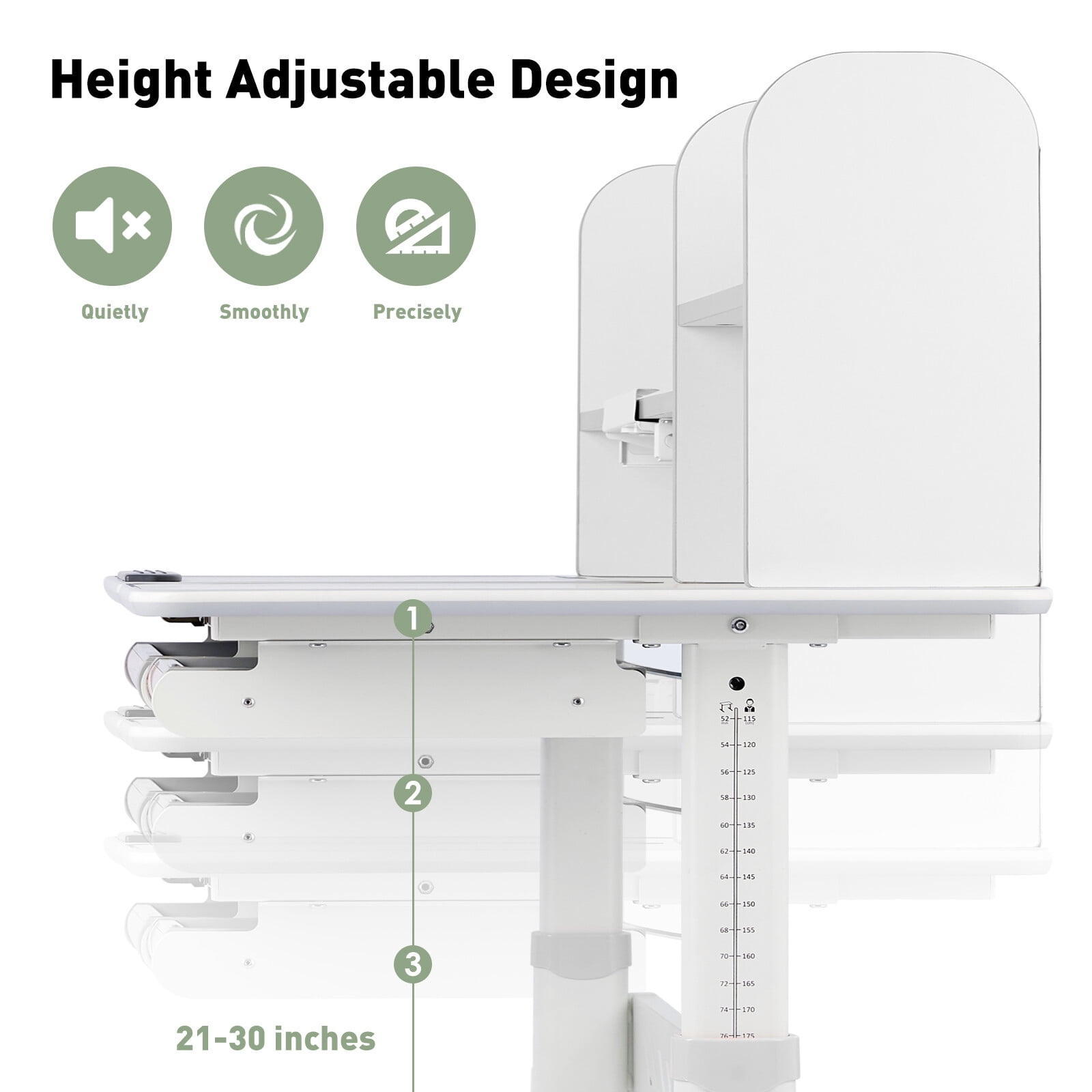 COSVALVE Ergonomic Height Adjustable Kids Study Desk and Chair Set Tilt Desktop Table Armrest Chair Boys Girls Students with Bookstand,Drawer(Gray)