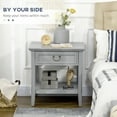 thumbnail image 3 of HOMCOM Vintage Farmhouse Side Table with Storage, Set of 2, Gray, 3 of 9