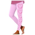 thumbnail image 3 of Breast Cancer Awareness Leggings For women Pink Ribbon Heart Print High Waist 4-Way Stretch Soft Leggings for Workout Gym Casual, 3 of 5