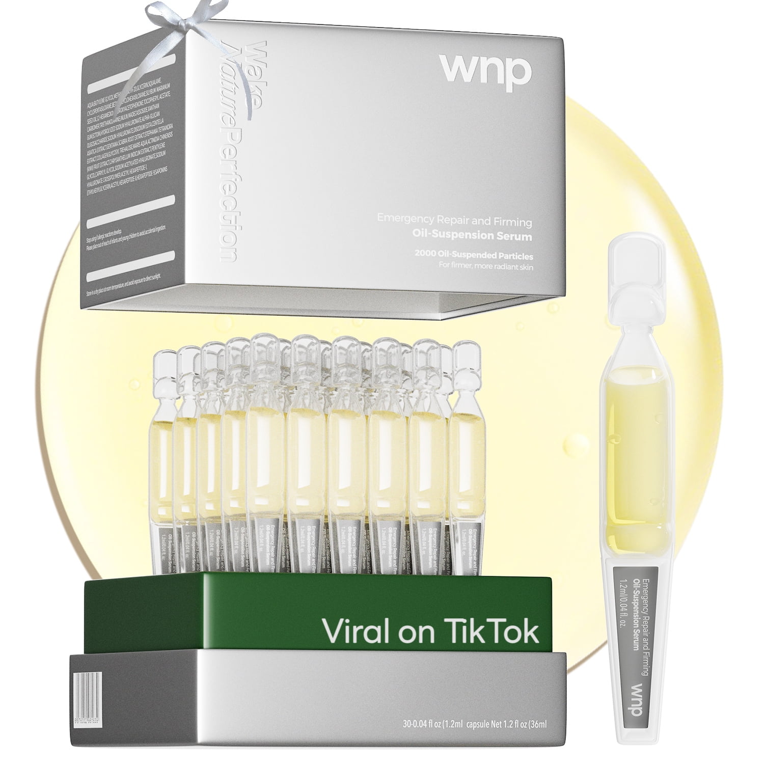 (2 pack) WNP Collagen Anti-aging Serum, 30 Vials with 4D Hyaluronic Acid & Oil-Suspension Formula, 1.22 fl oz