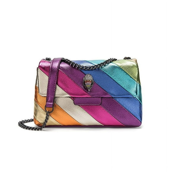 Kurt Geiger Rainbow Eagle Head Handbags Cross Body Bag 26cm Medium Raibow Bird Patchwork Shouler Bags Chain Small Flap Pursek