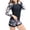 Multicolor, variant on Enjoytime Women's Athletic 2 Piece Swimsuit with Zipper Long Sleeve Slimming Diving Suit Sports Surfing Women Swimming Bathing Suit with Boyshorts