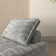 thumbnail image 3 of Modern Modular Sectional Single Sofa Couch Single Square Sofa Modern Armless Floor Sofa Couch Accent Armless Chair with Removable Back Cushion for Living Room, Apartment , 3 of 6