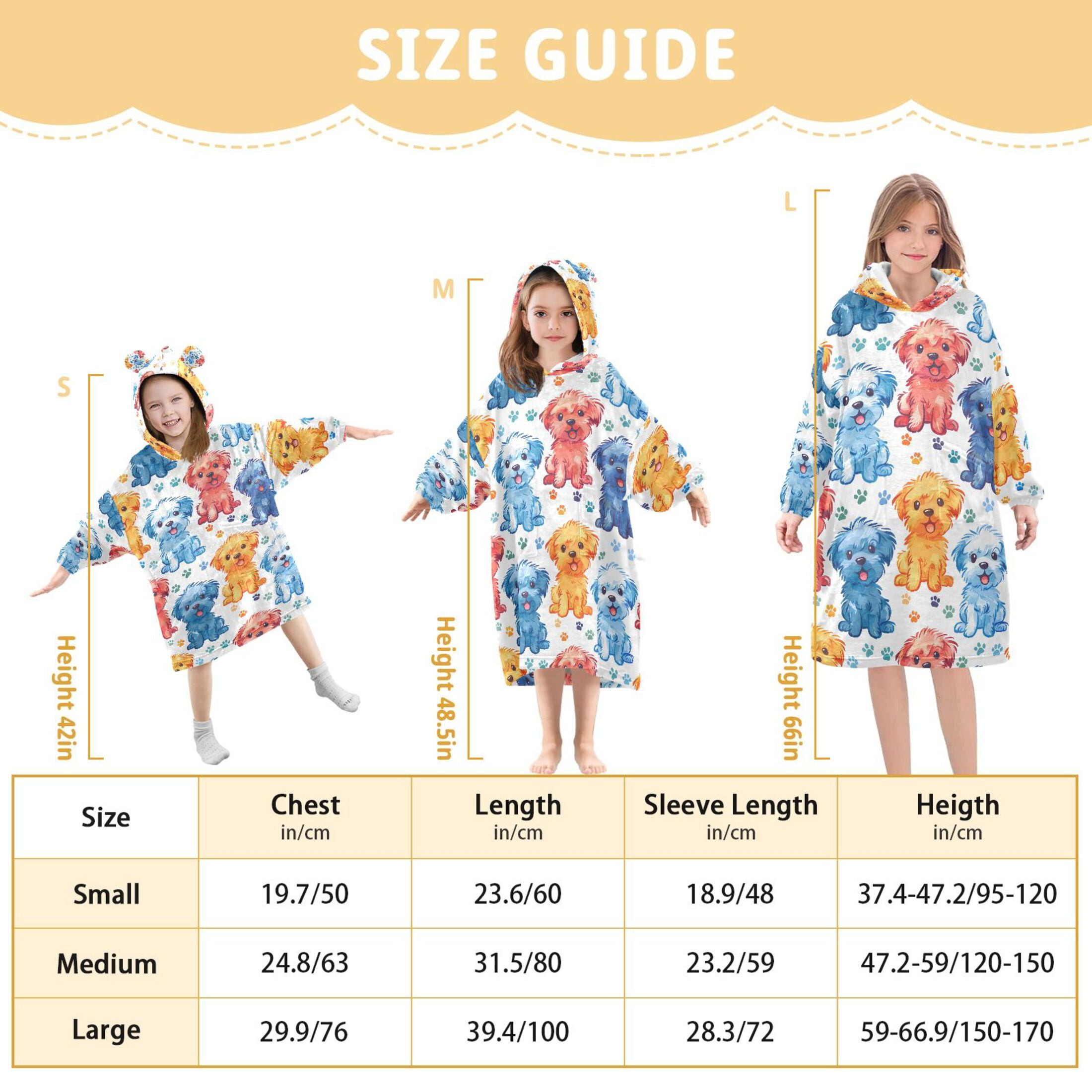 joogoo Blanket Hoodie for Dog Cartoon Oversize Sweatshirt 3-14 YR L