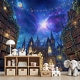 thumbnail image 7 of Wallpaper Fantasy Bookshelf Space Library Gothic Galaxy Castle Peel and Stick Wall Murals 69"H x 96"W Removable PVC Wall Paper Self-Adhesive Wall Paintings Art Decor for Book Lovers Bookworm, 7 of 7