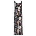 thumbnail image 4 of Glonme Jumpsuits for Women Animal Print Loose Jumpsuits Casual Holiday Harem Pant Wide Leg Summer Long Pants Overalls Romper with Pockets 8 Cat Black 3XL, 4 of 6