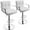 White&Silver, variant on Luxvie Bar Stools Set of 2 with Back and Arms Swivel Bar Chairs Counter Height Barstools Adjustable Bar Chair for Home and Kitchen Counter(Dark Gray+Black Base, 2pcs)