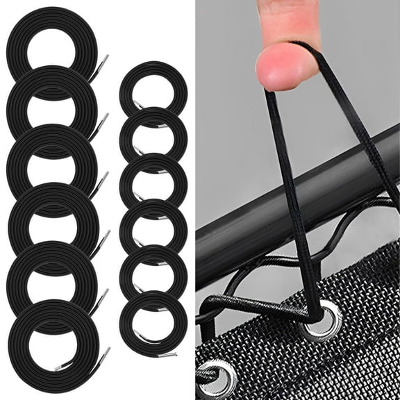 lkoopy 12PCS Universal Replacement Cord for Zero Gravity Chair, Nylon Chair Replacement Cord, High Strength Elastic Lawn Chair Rope, Good Elasticity Universal Repair Kit for Outdoor(Black)