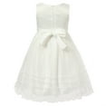 thumbnail image 2 of Richie House Girls Ivory Floral Embroidered Layered Dress 9/10, 2 of 2