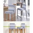 thumbnail image 5 of Blue Boho Flowers Bar Stool Covers Set of 4, Modern Luxurious Ombre Geometric Floral Stretch Bar Chair Covers with Backs, Removable Pub Counter Height Chair Cover for Kitchen Dining Room Cafe, 5 of 7