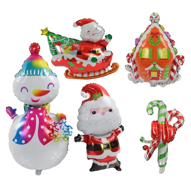 Juego de globos de papel de Navidad, globos de papel de Navidad, globos de papel de aluminio de Papá Noel, kit de decoración de globos de Navidad, durabilidad probada en el tiempo Jadeshay A