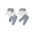 thumbnail image 2 of Conjunto de ropa para bebé niño pequeño: jersey de manga larga de felpa a la moda con pantalones de color liso, 2 piezas, atuendo de invierno., 2 of 9