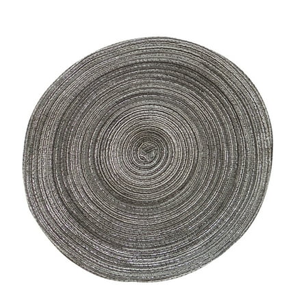 

CALIDAKA 2PCS Table Decor Durable Round Cotton Linen Placemat Easy Clean Heat Insulation