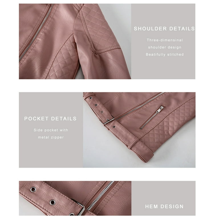 Stitched Lapel Zip Long Sleeve Short Jacket Stitched Lapel Zip Long Sleeve Short Jacket