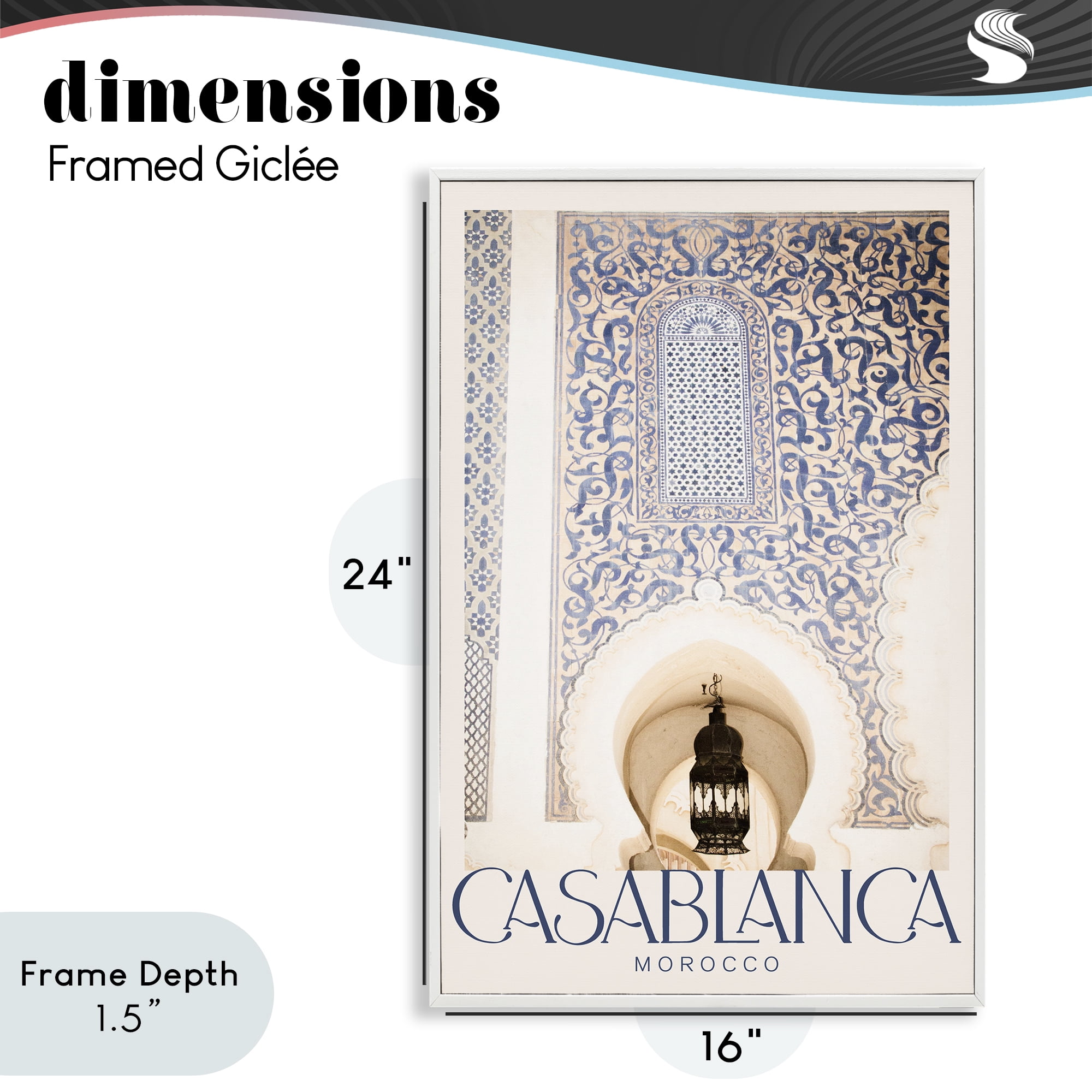 Stupell Industries Ornate Casablanca Architecture White Framed Giclee Art, design by Emily Navas