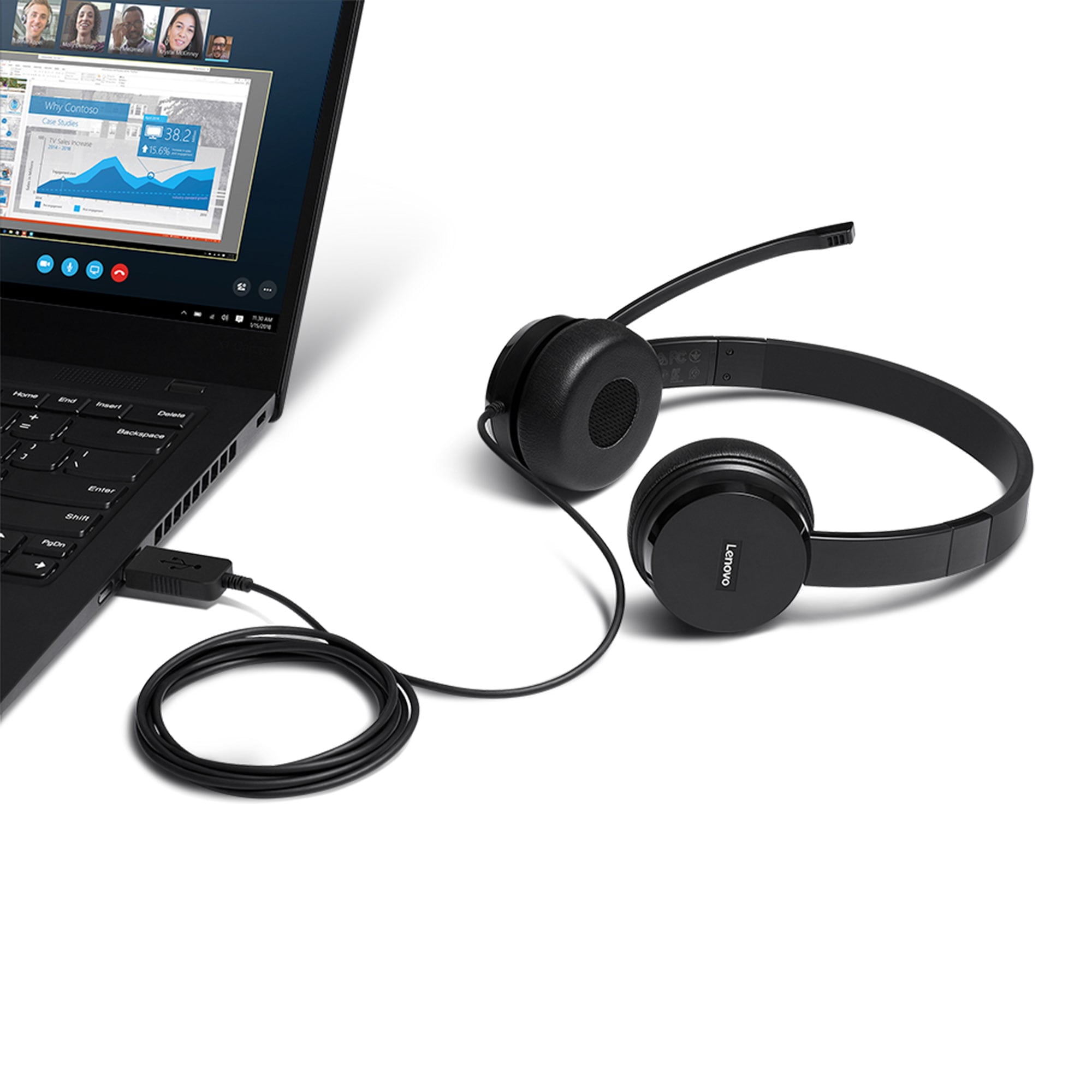 Lenovo 100 Stereo USB Headset | Walmart 