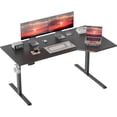 thumbnail image 1 of unbranded 63 Inch L-Shaped Standing Desk with Cable Management, Corner Stand Up Desk, Electric Adjustable Computer Desk for Home Office Work, Black, 1 of 16