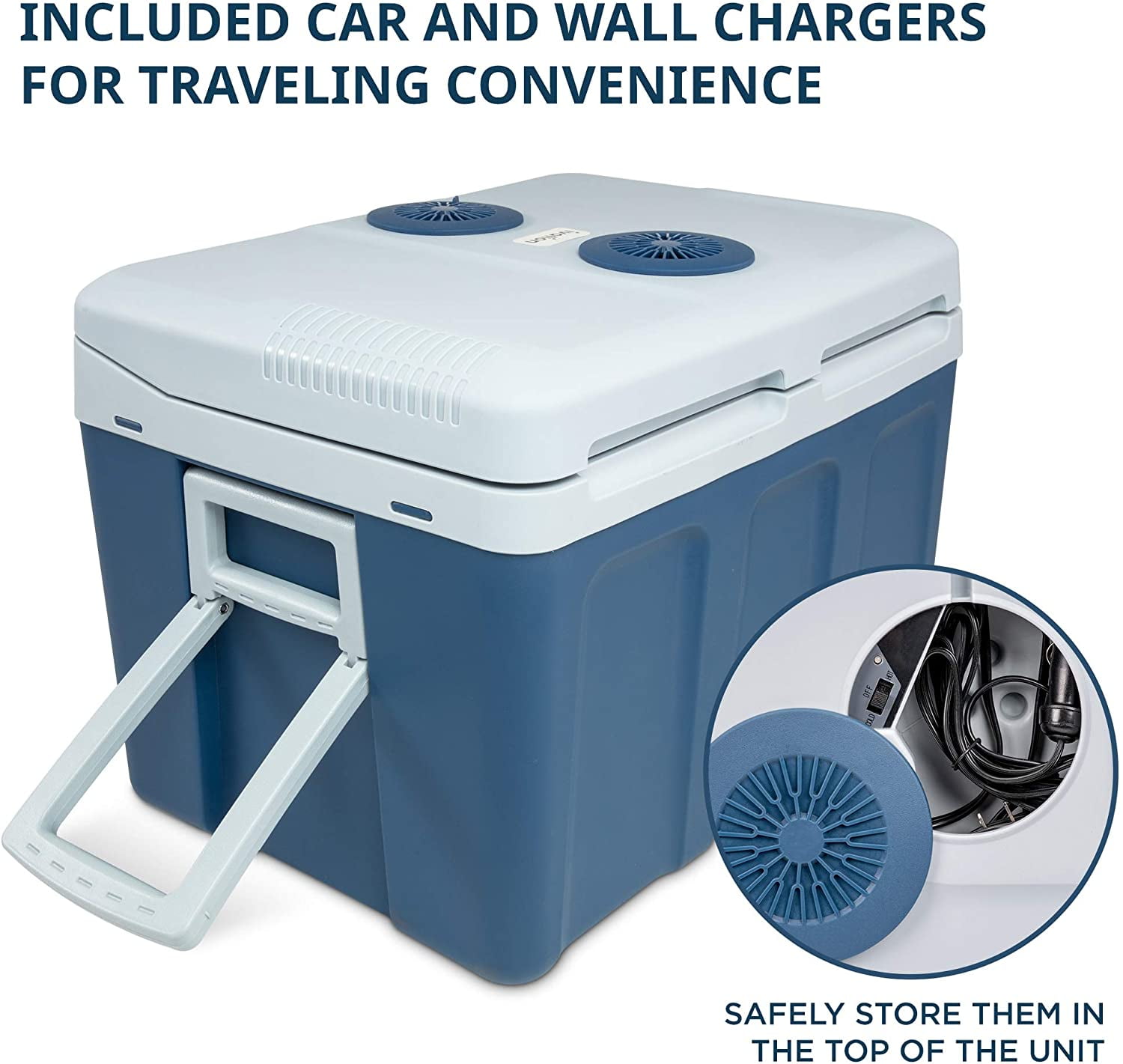 IVATION 48 Quart Portable Thermoelectric Cooler & Warmer with Wheels & Handle for Vehicles