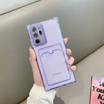 Feishell Clear Case for Samsung Galaxy A15 Wallet,Shockproof Lightweight Transparent Back Card Holder Pocket Slim Fit Crystal Soft TPU Rubber Silicone Protective Phone Cover,Purple