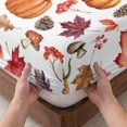thumbnail image 3 of Twin XL Size Fitted Sheet Set - Pumpkins Fall 2 Piece Bedding Sets 16" Deep Pocket Fitted Sheet with 1 Pillowcases, Thanksgiving Maple Leaves Mushroom Autumn Brushed Microfiber Hotel Bed Sheets, 3 of 9