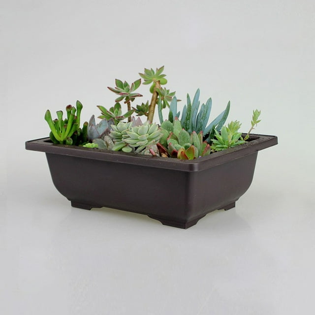Wreath Decorations Imitation Purple Sand Dark Brown Plastic Antique Flower Pot Suitable For Succulent Small Potted Small Bonsai
