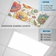 thumbnail image 4 of 2 Pack Bohemia Flowers Fluorescent Light Covers for Ceiling Lights Color Vintage Pesley Floral Leaf Plant Pattern Magnetic Ceiling Light Covers Overhead Light Filters for Office Classroom Home, 4 of 9
