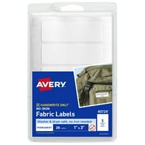 Avery No-Iron Fabric Labels, 1" x 3", 20ct (40724)