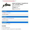 thumbnail image 2 of Ignition Lock Cylinder - Compatible with 1978 - 1987 GMC Caballero 1979 1980 1981 1982 1983 1984 1985 1986, 2 of 2