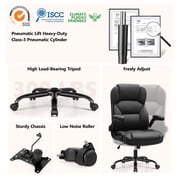 STACOO Executive Leather Office Chair, Ergonomic High-back Home Office Desk Chair with Adjustable Armrest and Lumbar Support, Black