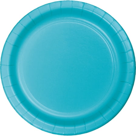Party Central Round Disposable Paper Party Banquet Dinner Plates - 10.25" - Bermuda Blue - Club Pack