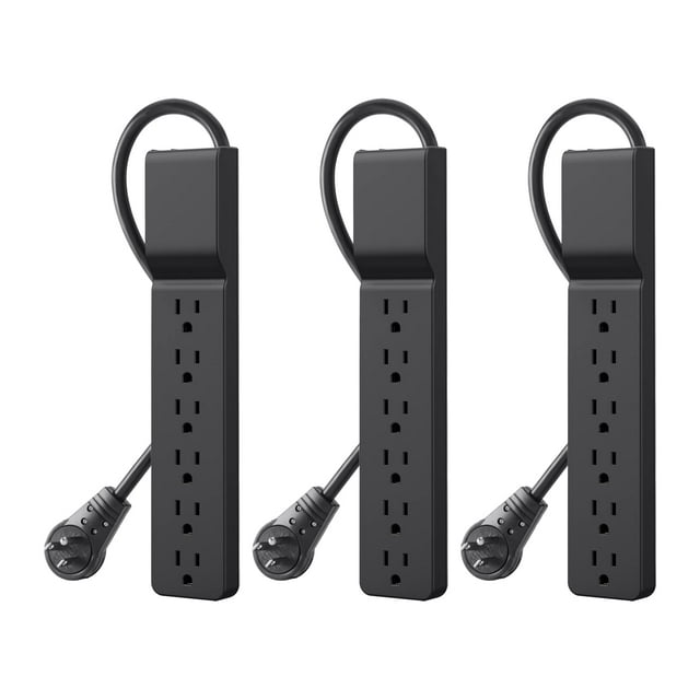 Belkin Barre d'Alimentation Parasurtenseur avec 6 Prises CA Multiples - Prise Plate Rotative, Cordon d'Extension Robuste de 6 Pi pour la Maison, le Bureau, les Voyages, l'Ordinateur