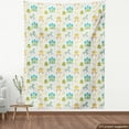 thumbnail image 4 of Cartoon Fabric by the Yard, Continuous Pattern of Ornamented Elements and Animals, Decorative Upholstery Fabric for Chairs & Home Accents, Ivory and Multicolor by Ambesonne, 4 of 5