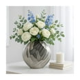 thumbnail image 4 of Ceramic Vase for Living Room Decor - Decorative Flower Vase for Home Decor, Bedroom Accent, or Office Display - Decorative Room Vase, Table Styling, House Bookshelf Decor - 14", Gold, 4 of 13