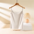 thumbnail image 5 of Tank Tops for Women Built in Bra Backless Basic Double Lined Summer Spaghetti Strap Sleeveless Cami Workout Shirts with Molded Cups and Adjustable Straps White XXL, 5 of 8