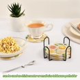 thumbnail image 5 of Yayeee 6 PCS Drink Coasters with Holder Set Woven Absorbent Round Tabletop Hot Pad, Candy Lemon, 5 of 7
