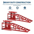 thumbnail image 2 of Hydraulic Car Ramps 2 Pack - 11000Lbs Capacity Low Profile Vehicle Ramps for Oil Changes, Trucks, Trailers & Garage Auto Repair, Heavy Duty Steel Construction, Red, 2 of 6