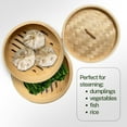 thumbnail image 3 of THY Collectibles 2-Tier Bamboo Steamer Basket Set  Perfect for Dim Sum, Dumplings, Buns, Seafood & Rice  Ideal for Asian Cooking Bamboo, 8-Inch, 3 of 6