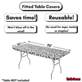 thumbnail image 5 of Kwik-Covers 6’ Rectangular Plastic Table Covers 30" x 72" - Bundle of 5, Zebra, 5 of 5