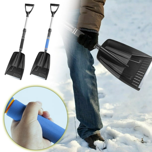 Pala de nieve plegable para coches Herramienta desmontable para quitar escarcha y nieve Accesorio portátil de limpieza de coches en invierno