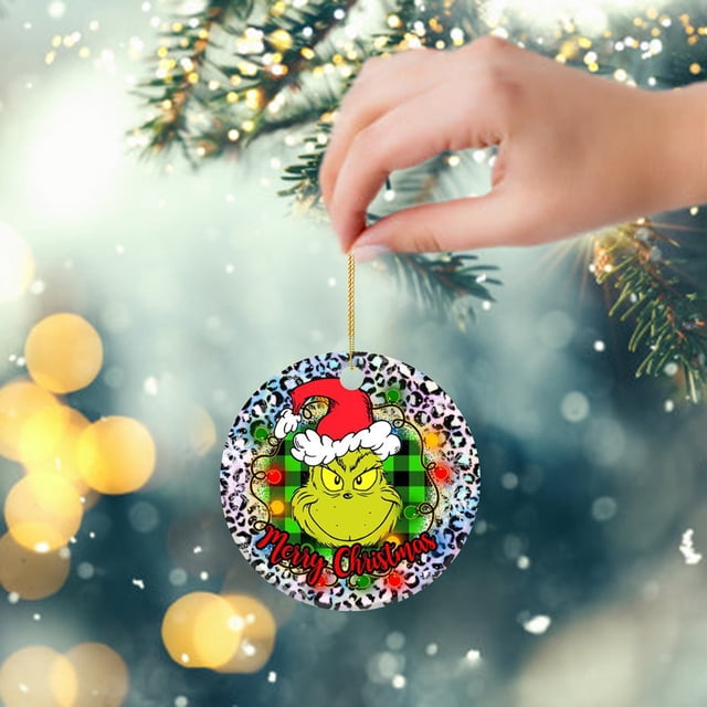 Árbol de Navidad Grinch Kagetolytai Adorno colgante plano de acrílico 9 cm