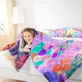 thumbnail image 4 of Feelyou Mermaid Tale Kids Twin Comforter Sets, Kawaii Ocean Princess Bedding Set, 2-Piece, 4 of 8