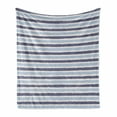 thumbnail image 1 of Harbour Stripe Soft Flannel Fleece Throw Blanket, Abstract Soft Toned Sketchy Horizontal Stripes Pattern, Cozy Plush for Indoor and Outdoor Use, 60" x 80", Baby and Cadet Blue, by Ambesonne, 1 of 6