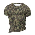 thumbnail image 5 of Men's Fashion Printed Round Neck Short Sleeve T-Shirt Dark Green 2XL, 5 of 6