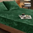 thumbnail image 6 of Truly Velvet Fitted Sheet California  Emerald Green  Soft Cozy Deep Pocket, 6 of 8
