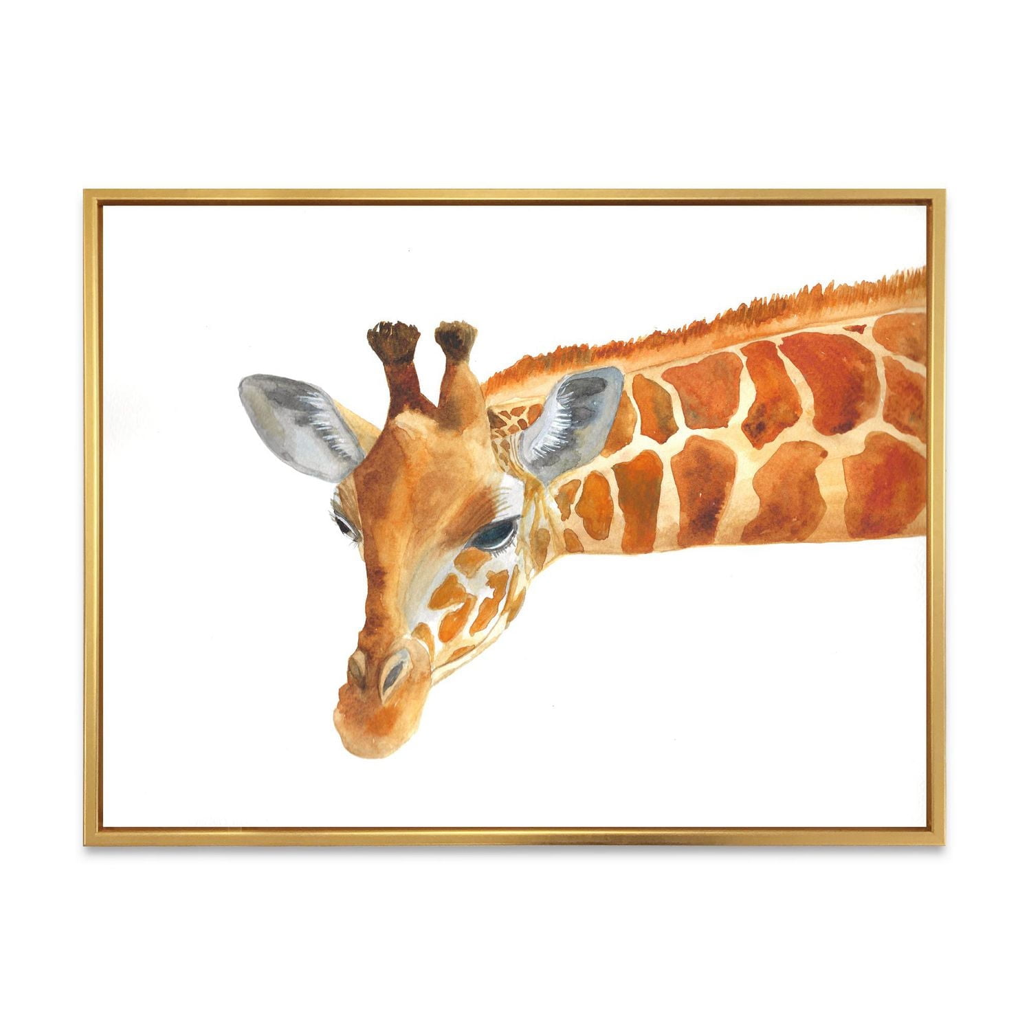 Designart Portrait d'Une Girafe IX ART MURAL À CADRE FLOTTÉ