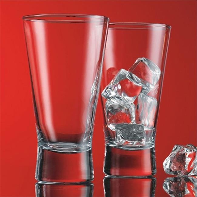 Home Essentials 705 Set of 4, Red Series V Line 12 Oz Highball Glasses