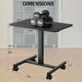 thumbnail image 3 of Mobile Small Teacher Standing Desk, Adjustable Height Rolling Laptop Table with Lockable Wheels, Portable Workstation for Home Office, Small Computer Desk for Compact Spaces,Black, 3 of 9