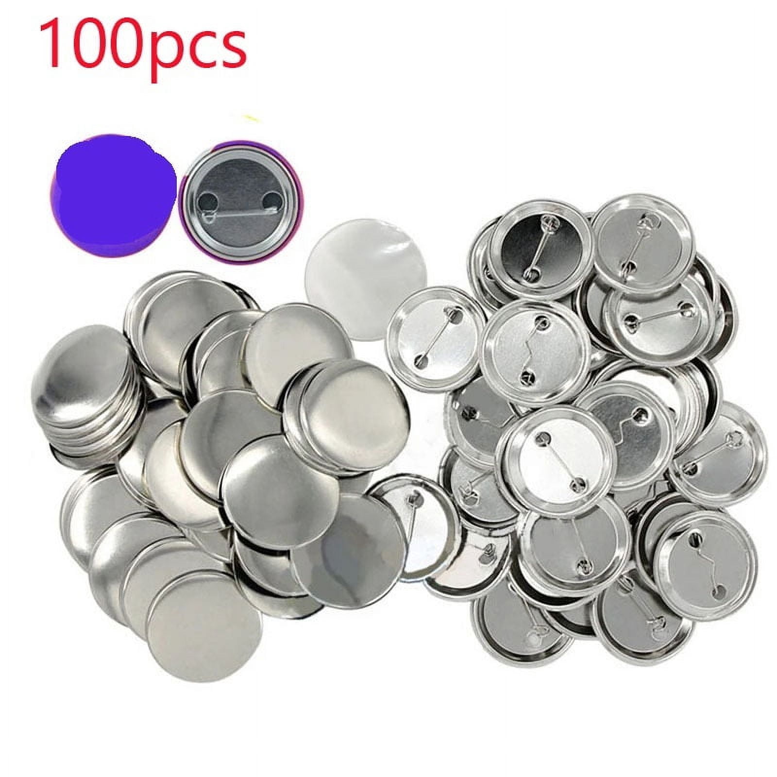 100PCS Metal Button Pins Blank Button Badge Parts Maker 44MM ,Beginner-Friendly