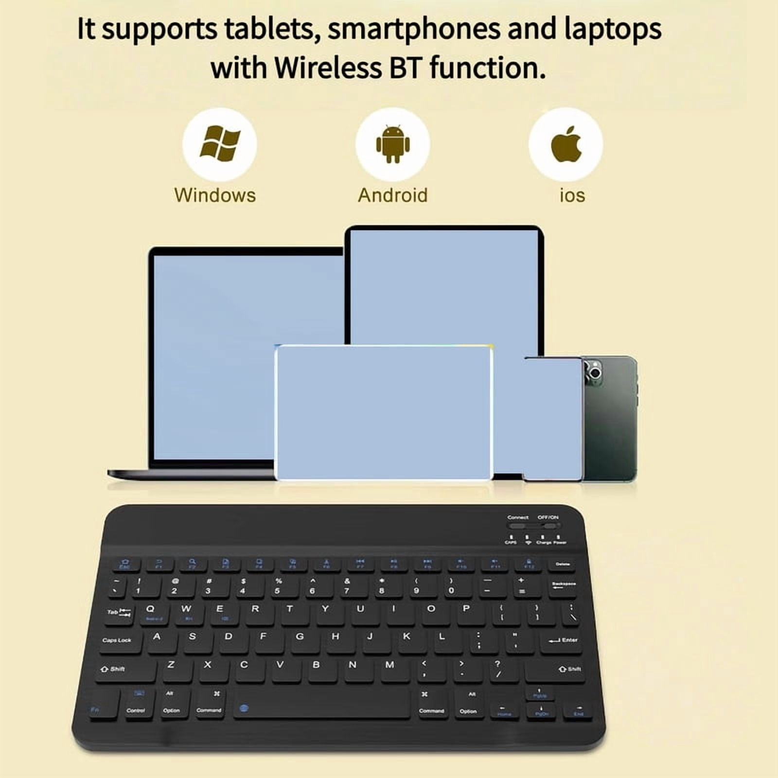 Mini Bluetooth-compatible Keyboard Wireless Keyboard Rechargeable 10 inch 78-Key For Phone Tablet Laptop For Android iOS Windows